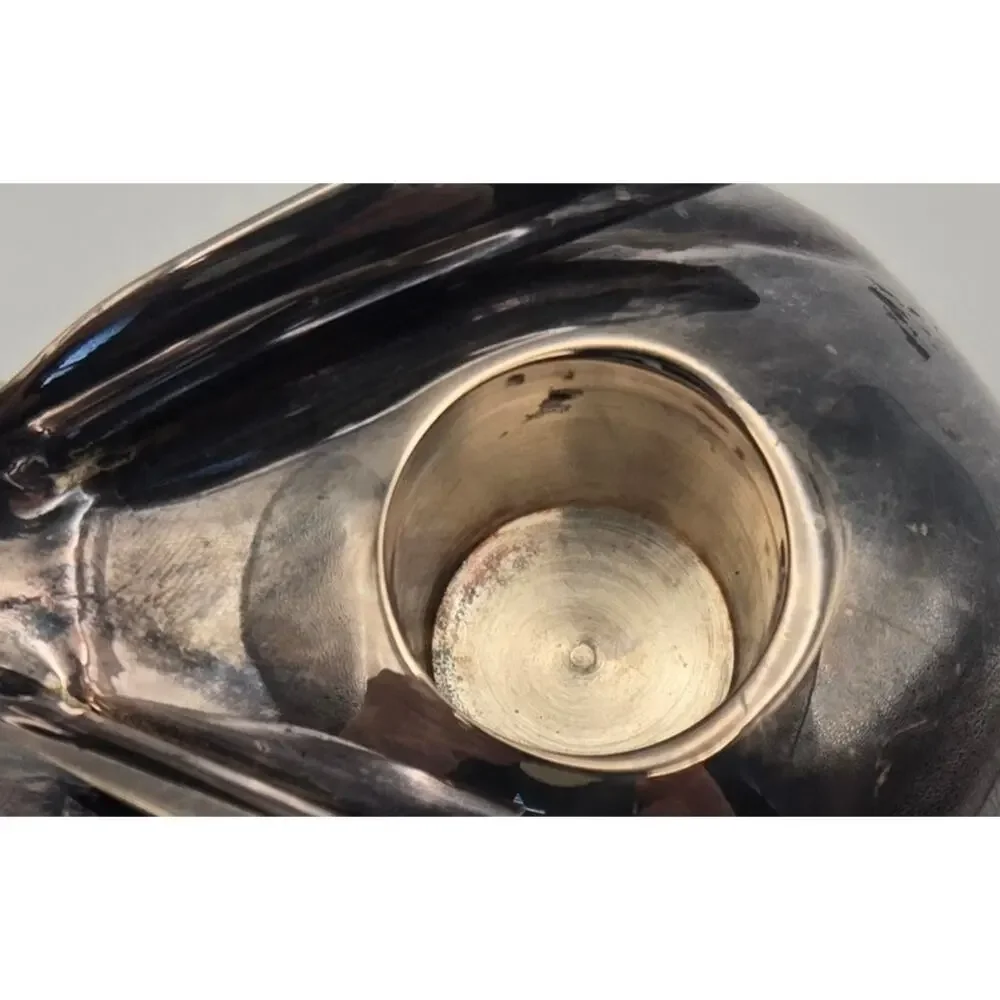 Pottery Barn Silver Plated Rabbit Taper Candle Holder